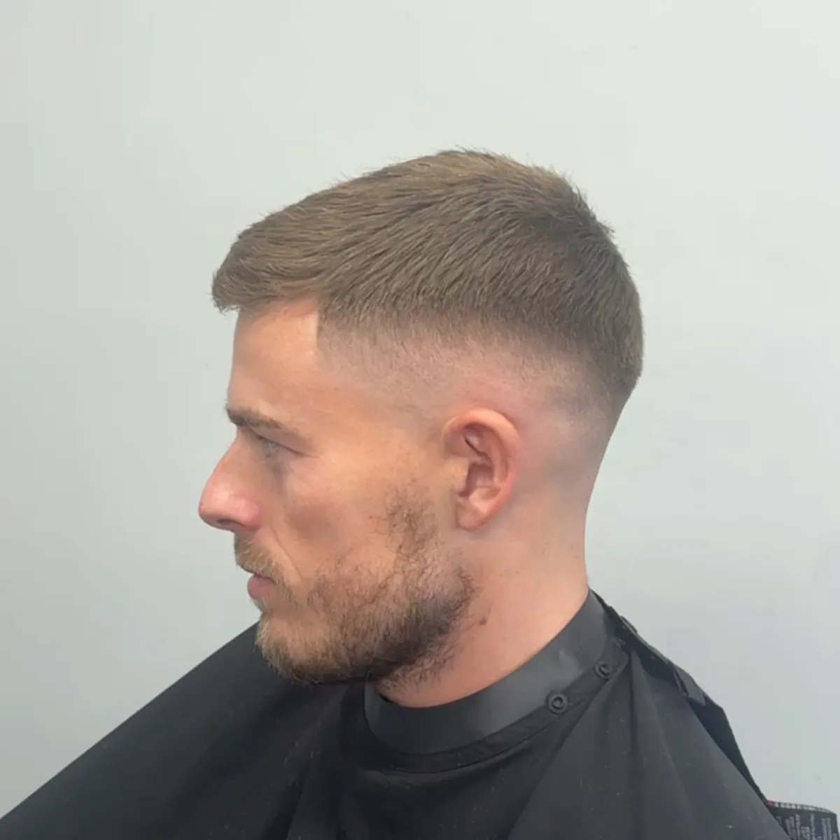 Short crop with a clean skin fade