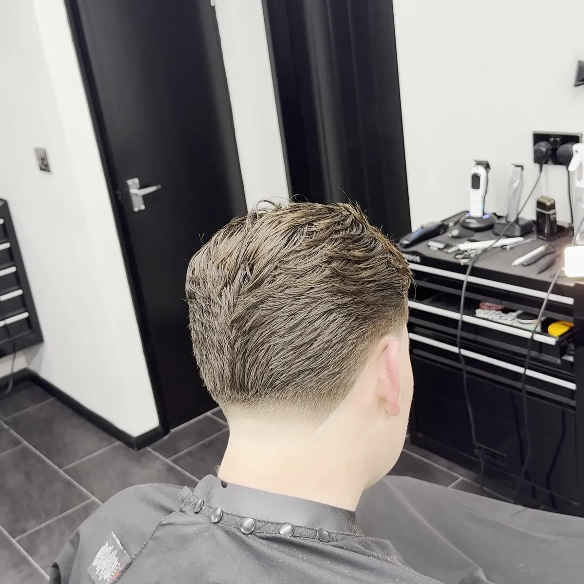 Tapered back finished with clippers
